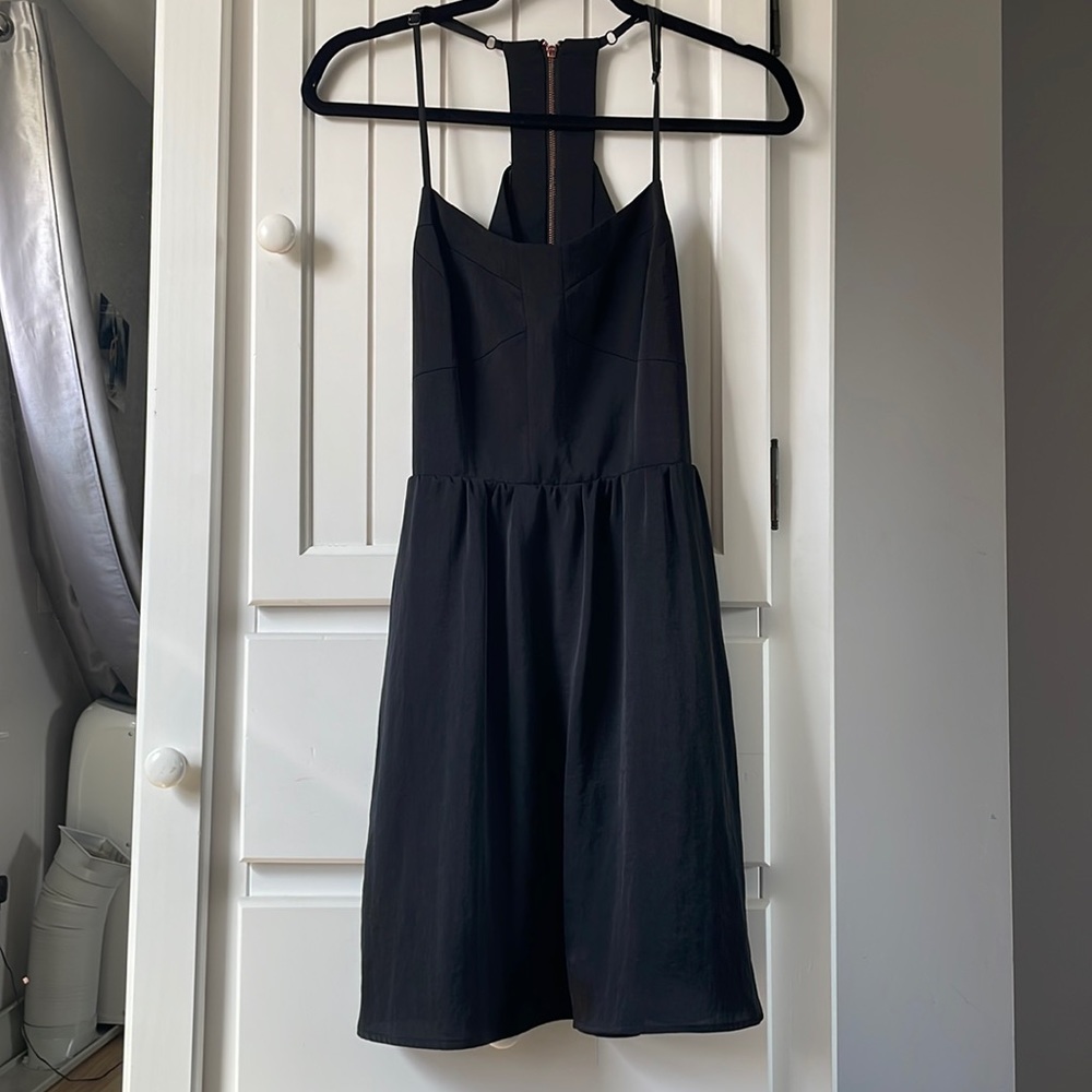 BCBGeneration Black Halter-Back Adjustable Strap Womens Mini Dress